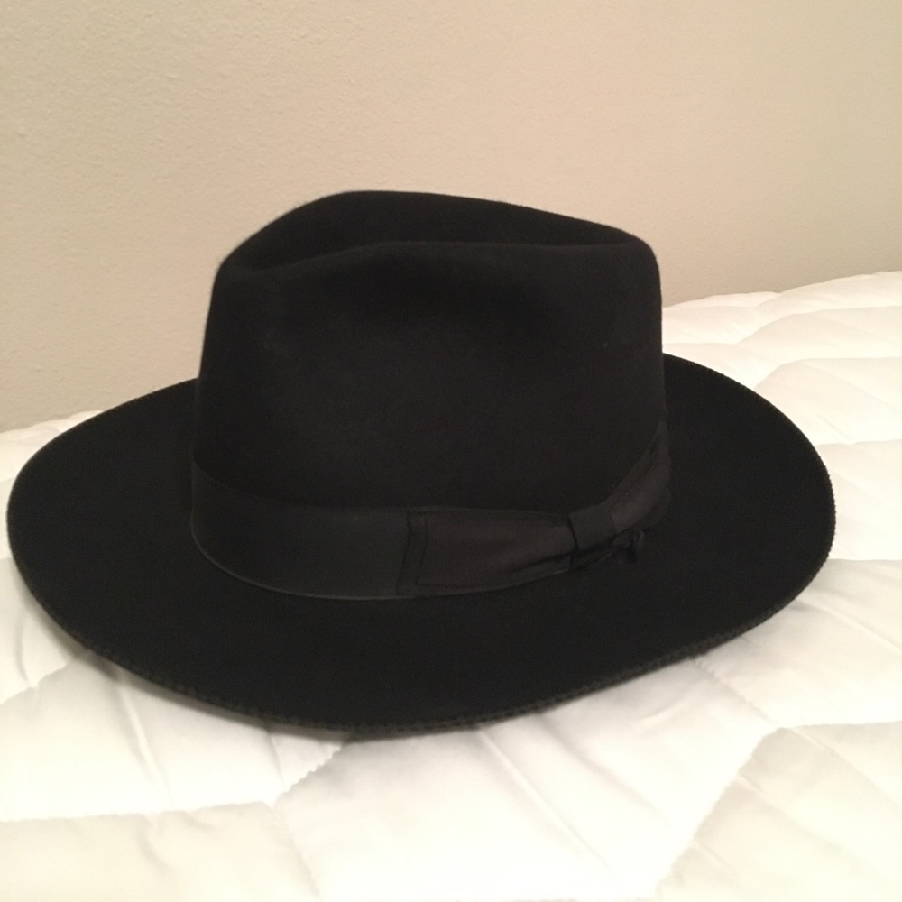 Vintage black Borsalino fedora 6 7/8